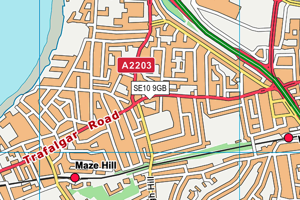 SE10 9GB map - OS VectorMap District (Ordnance Survey)