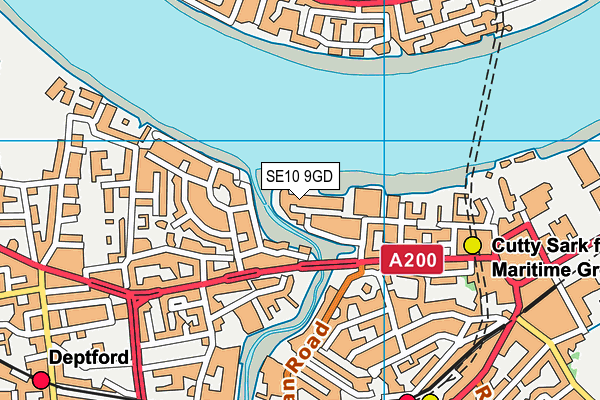 SE10 9GD map - OS VectorMap District (Ordnance Survey)