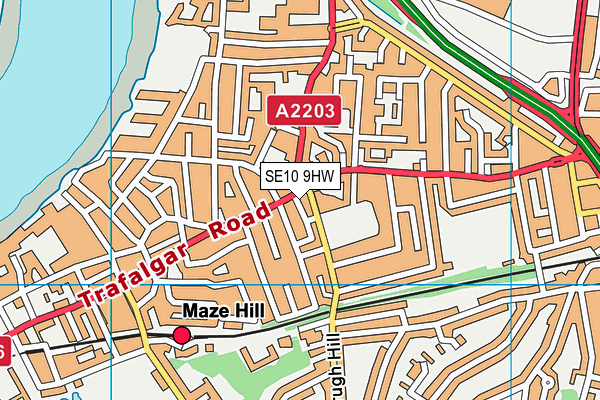 SE10 9HW map - OS VectorMap District (Ordnance Survey)