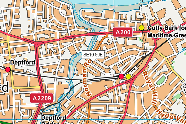 SE10 9JE map - OS VectorMap District (Ordnance Survey)