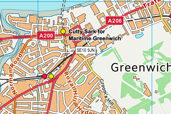 SE10 9JN map - OS VectorMap District (Ordnance Survey)