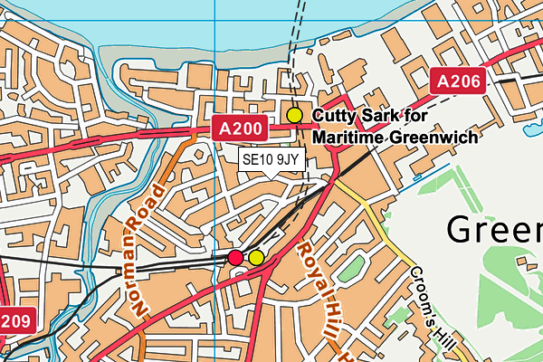 SE10 9JY map - OS VectorMap District (Ordnance Survey)