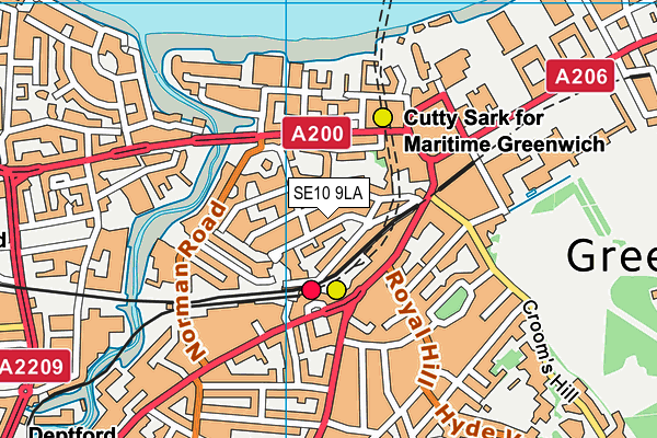SE10 9LA map - OS VectorMap District (Ordnance Survey)
