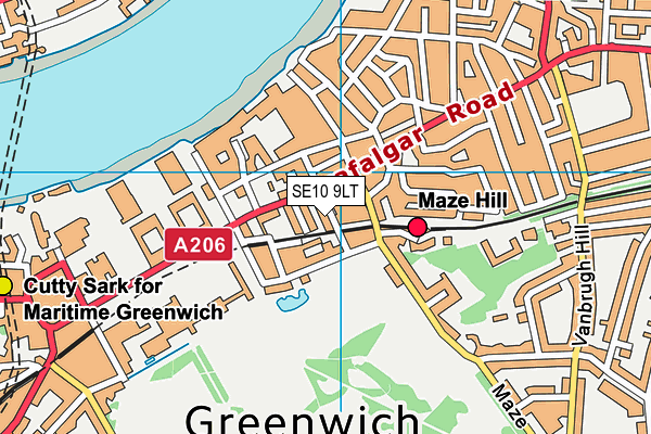 SE10 9LT map - OS VectorMap District (Ordnance Survey)