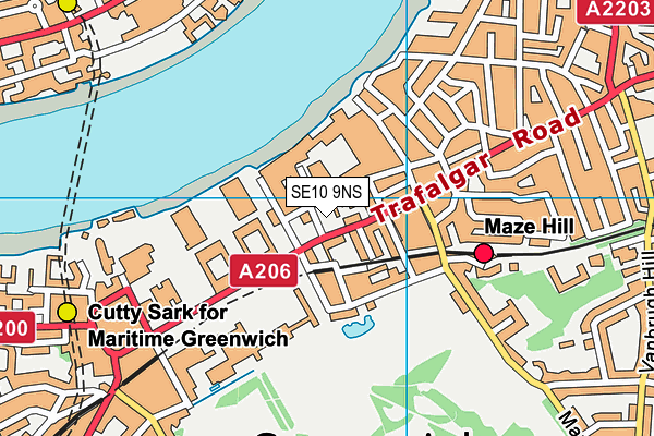 SE10 9NS map - OS VectorMap District (Ordnance Survey)