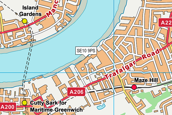 SE10 9PS map - OS VectorMap District (Ordnance Survey)