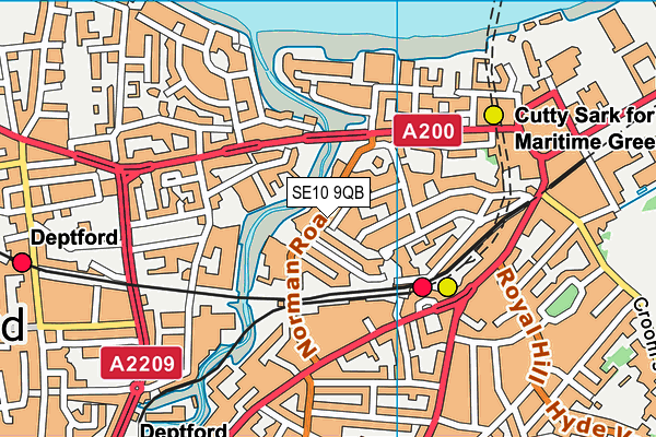 SE10 9QB map - OS VectorMap District (Ordnance Survey)