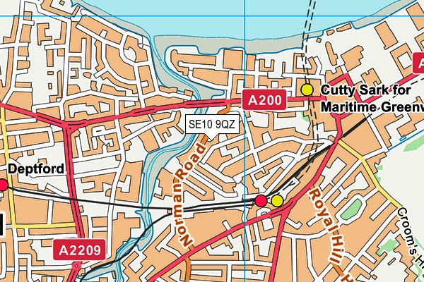 SE10 9QZ map - OS VectorMap District (Ordnance Survey)