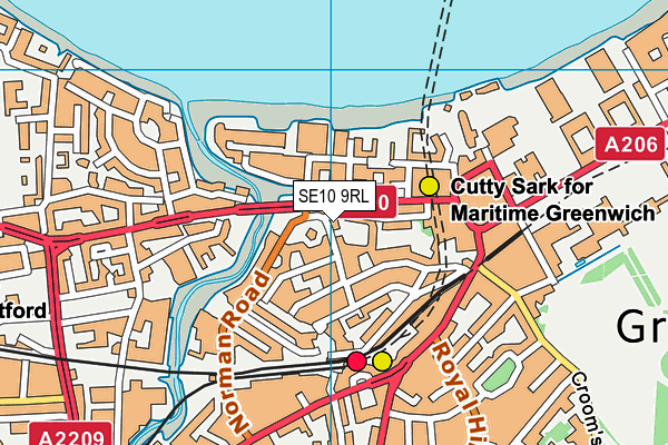 SE10 9RL map - OS VectorMap District (Ordnance Survey)
