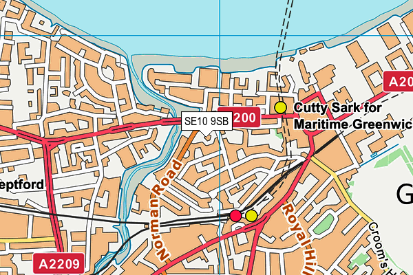SE10 9SB map - OS VectorMap District (Ordnance Survey)