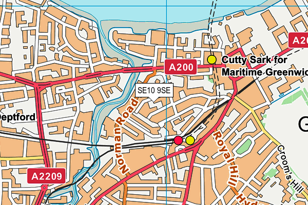 SE10 9SE map - OS VectorMap District (Ordnance Survey)