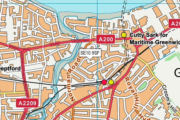 SE10 9SF map - OS VectorMap District (Ordnance Survey)