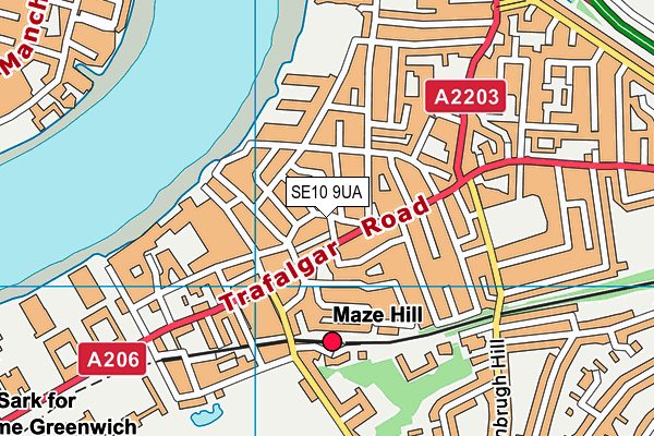 SE10 9UA map - OS VectorMap District (Ordnance Survey)