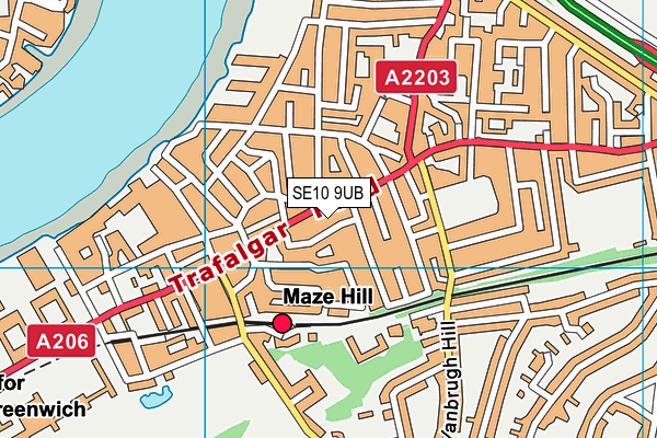 SE10 9UB map - OS VectorMap District (Ordnance Survey)
