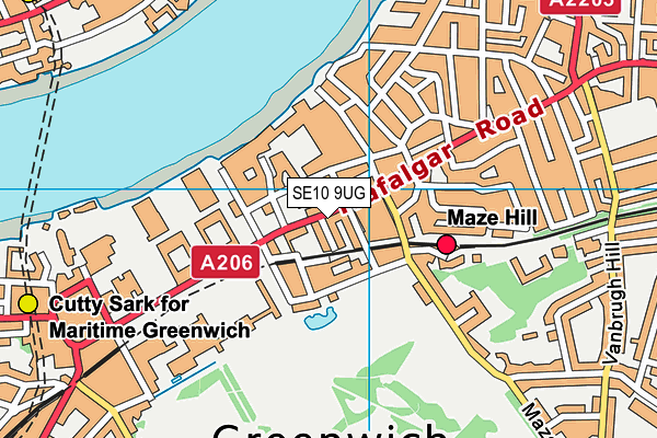 SE10 9UG map - OS VectorMap District (Ordnance Survey)