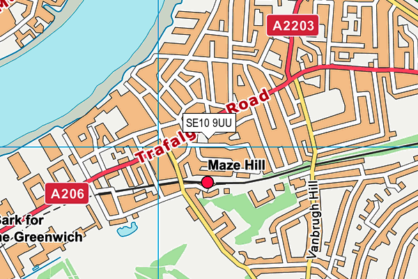 SE10 9UU map - OS VectorMap District (Ordnance Survey)