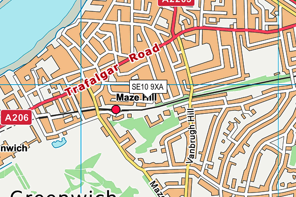 SE10 9XA map - OS VectorMap District (Ordnance Survey)
