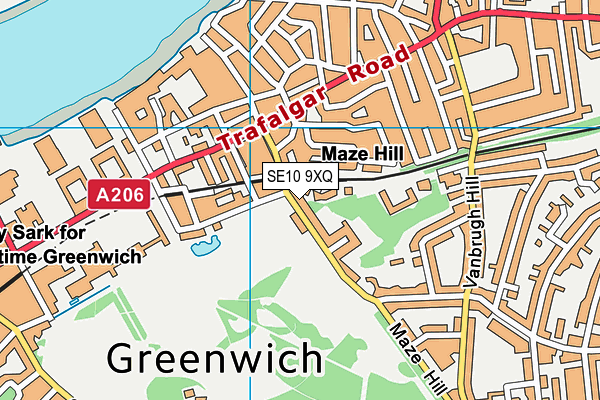 SE10 9XQ map - OS VectorMap District (Ordnance Survey)