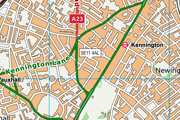 SE11 4AL map - OS VectorMap District (Ordnance Survey)