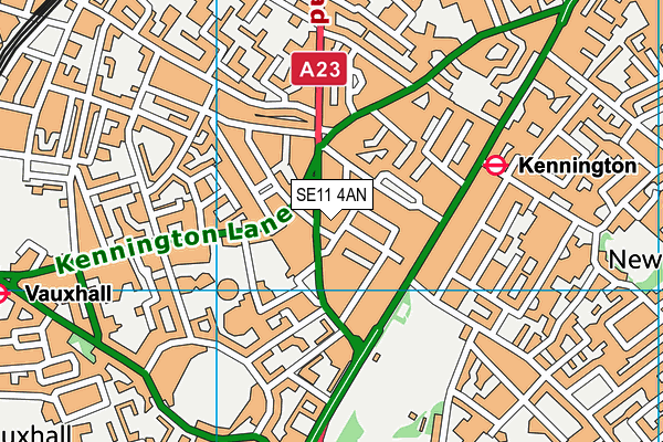 SE11 4AN map - OS VectorMap District (Ordnance Survey)