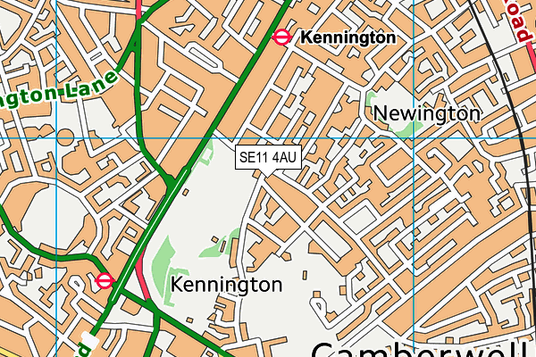 Kennington Park Hockey Pitch map (SE11 4AU) - OS VectorMap District (Ordnance Survey)