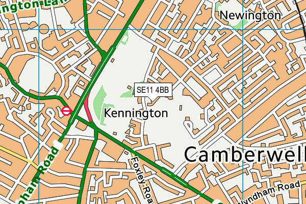 SE11 4BB map - OS VectorMap District (Ordnance Survey)