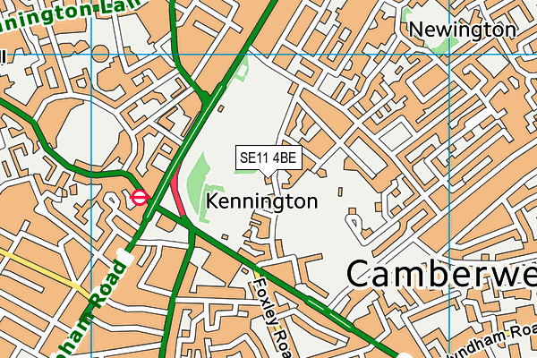 Kennington Park Extension map (SE11 4BE) - OS VectorMap District (Ordnance Survey)