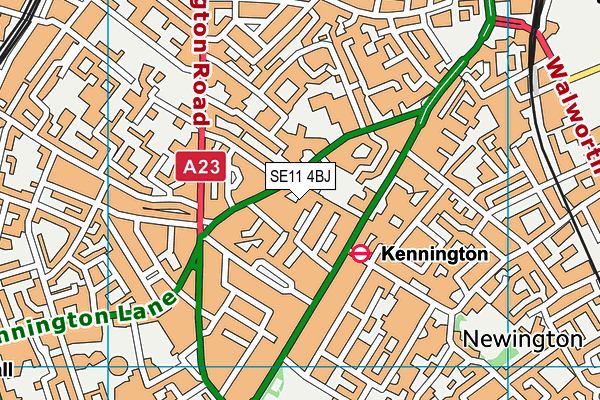 SE11 4BJ map - OS VectorMap District (Ordnance Survey)