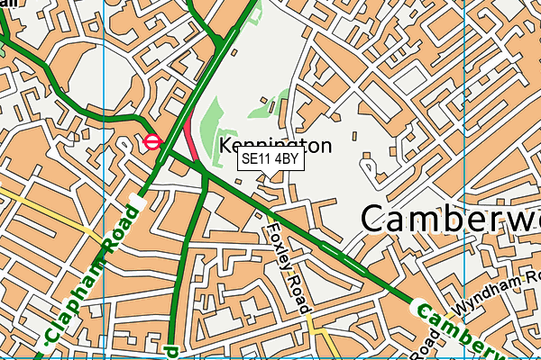 SE11 4BY map - OS VectorMap District (Ordnance Survey)