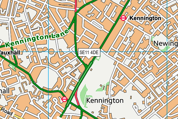 SE11 4DE map - OS VectorMap District (Ordnance Survey)