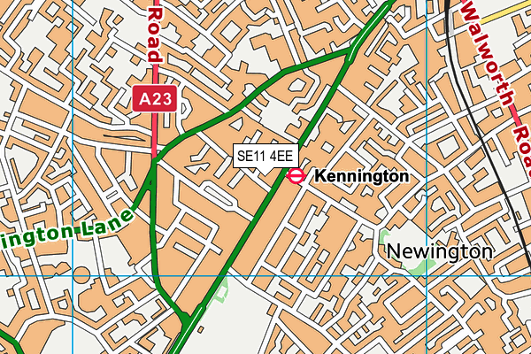 SE11 4EE map - OS VectorMap District (Ordnance Survey)