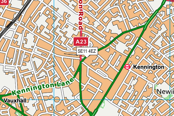 SE11 4EZ map - OS VectorMap District (Ordnance Survey)