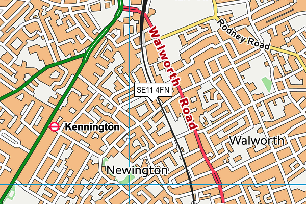 SE11 4FN map - OS VectorMap District (Ordnance Survey)