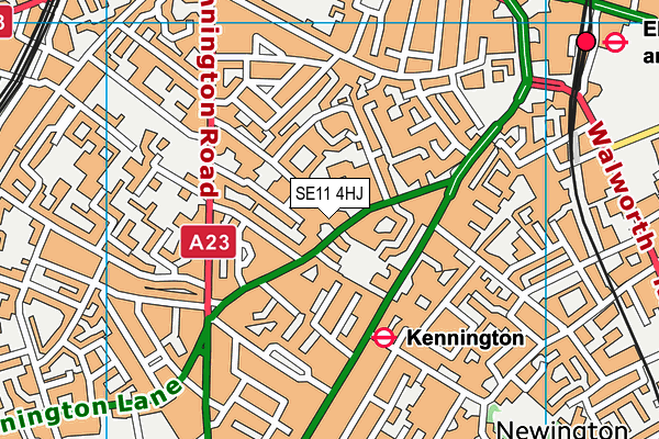 SE11 4HJ map - OS VectorMap District (Ordnance Survey)