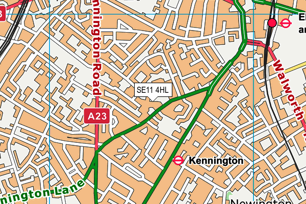 SE11 4HL map - OS VectorMap District (Ordnance Survey)