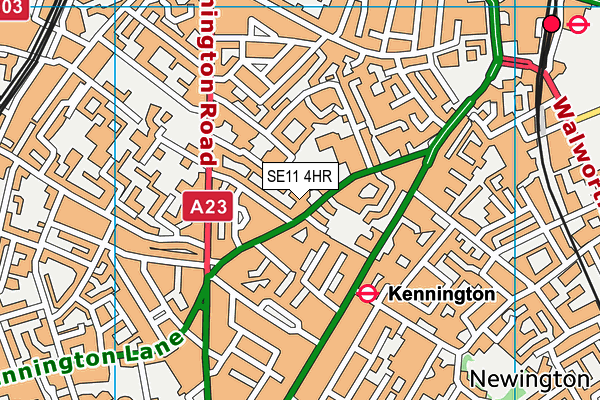 SE11 4HR map - OS VectorMap District (Ordnance Survey)