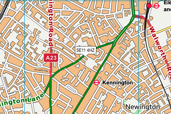 SE11 4HZ map - OS VectorMap District (Ordnance Survey)