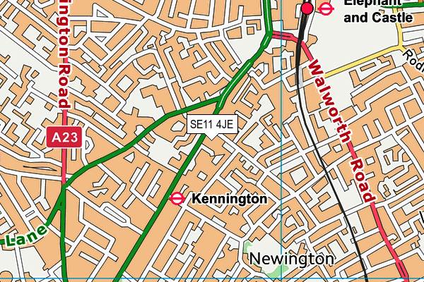 SE11 4JE map - OS VectorMap District (Ordnance Survey)