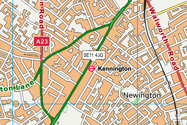 St Mary Newington Church Hall (Closed) map (SE11 4JQ) - OS VectorMap District (Ordnance Survey)