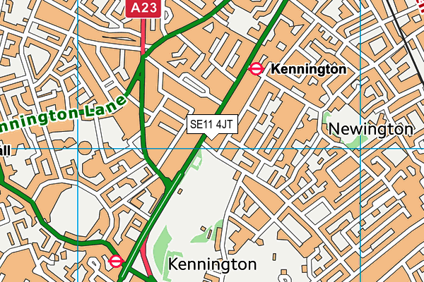 SE11 4JT map - OS VectorMap District (Ordnance Survey)