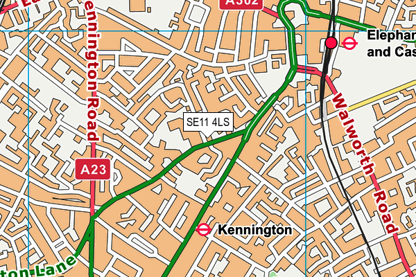 SE11 4LS map - OS VectorMap District (Ordnance Survey)