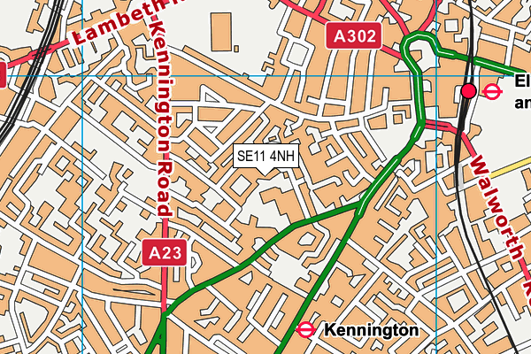 SE11 4NH map - OS VectorMap District (Ordnance Survey)