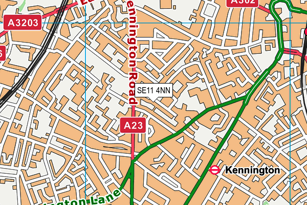SE11 4NN map - OS VectorMap District (Ordnance Survey)