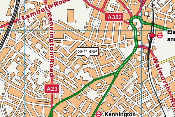 SE11 4NP map - OS VectorMap District (Ordnance Survey)