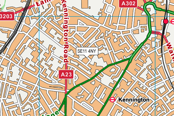 SE11 4NY map - OS VectorMap District (Ordnance Survey)