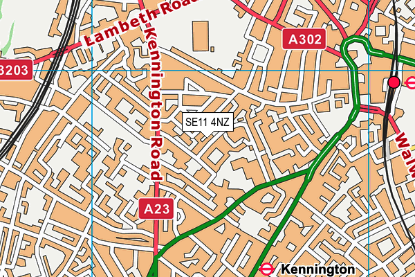 SE11 4NZ map - OS VectorMap District (Ordnance Survey)