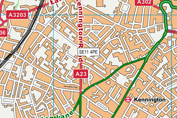 SE11 4PE map - OS VectorMap District (Ordnance Survey)