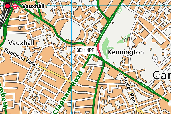 SE11 4PP map - OS VectorMap District (Ordnance Survey)