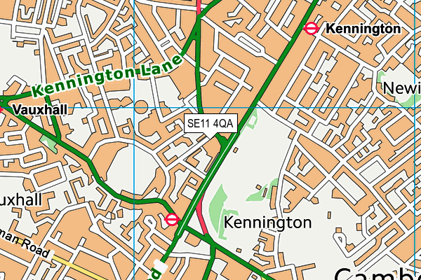 SE11 4QA map - OS VectorMap District (Ordnance Survey)