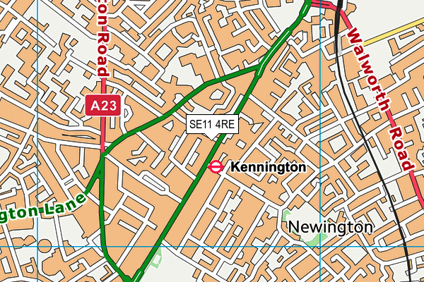 SE11 4RE map - OS VectorMap District (Ordnance Survey)